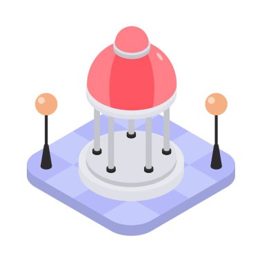 Gazebo Isometric vektör İllüstrasyonu 