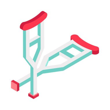 crutches  Isometric Vector Illustration 