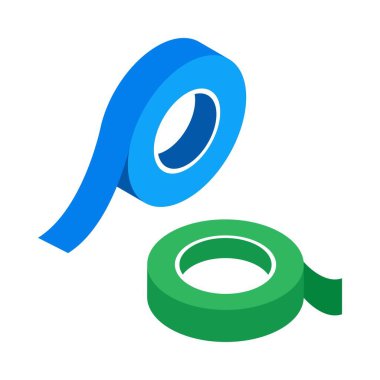 Scotch Tape   Isometric Vector Illustration 