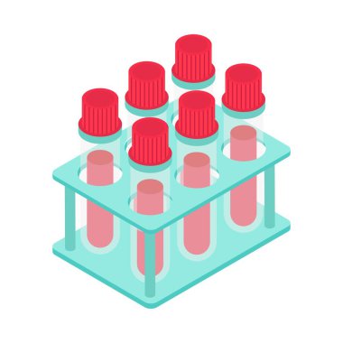 Blood Sample Container   Isometric Vector Illustration 