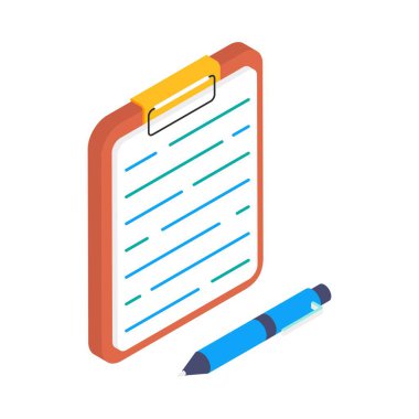 Clipboard   Isometric vector Illustration 
