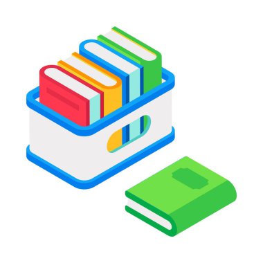 Books Holder Isometric vector Illustration 