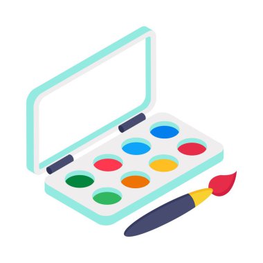 Water Colors Isometric vector Illustration 