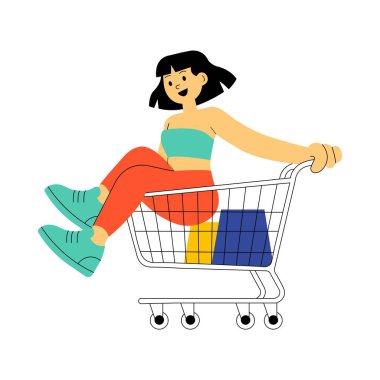 Tramvay Sürüşü Düz Vektör Çizimi 