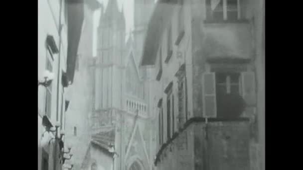 Orvieto Marsz Włoski 1950 Katedra Orvieto Detale Struktury Czerni Bieli — Wideo stockowe