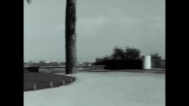 Roma, İtalya Mart 1950: 50 'lerde Arjantin' in İtalyan deniz feneri Roma 'da siyah beyaz