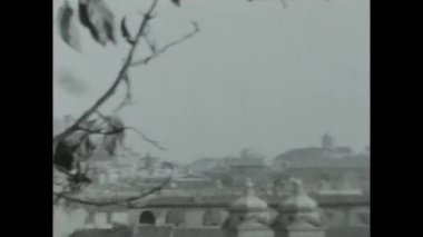 Roma, İtalya Mart 1950: 1950 Siyah beyaz Roma manzarası