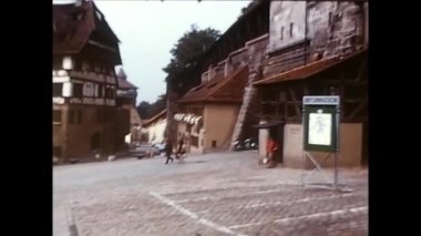 nuremberg, Almanya 1970 Mart: 70 'lerde Nuremberg tarihi şehir binaları