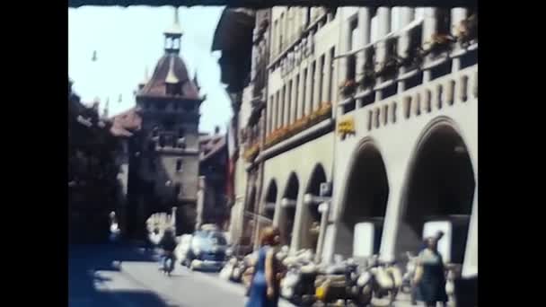 Bern Switzerland May 1960 Bern Town Tourists 1960S — Stock Video