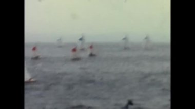 Oslo, Norveç Haziran 1960: 60 'larda Oslo denizinde yelkenlilerle yarış