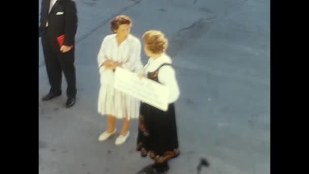 Oslo Norwegen Juni 1960 Menschen Oslo Hafen Begrüßen Die Ankunft — Stockvideo