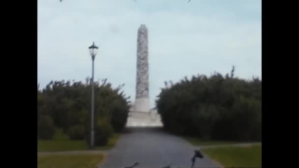 1960年6月 奥斯洛 六十年代的奥斯洛公园纪念碑 — 图库视频影像