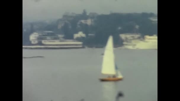 Oslo Norveç Haziran 1960 1960 Larda Norveç Oslo Limanında Yelken — Stok video