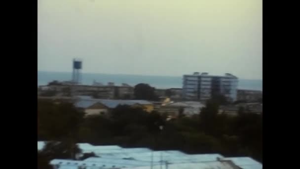 Napoli Italia Giugno 1980 Video Del Paesaggio Cittadino Tramonto Degli — Video Stock
