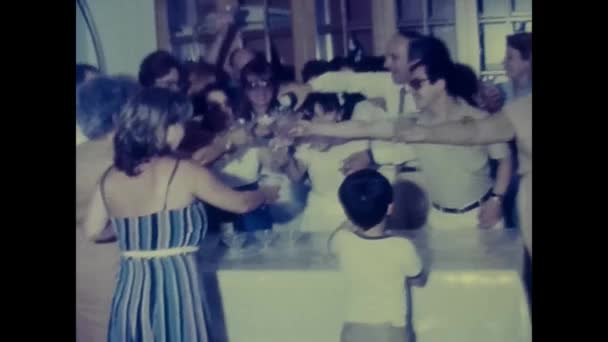 Palermo Italy May 1970 Birthday Toast Sparkling Wine 70S — Stok Video