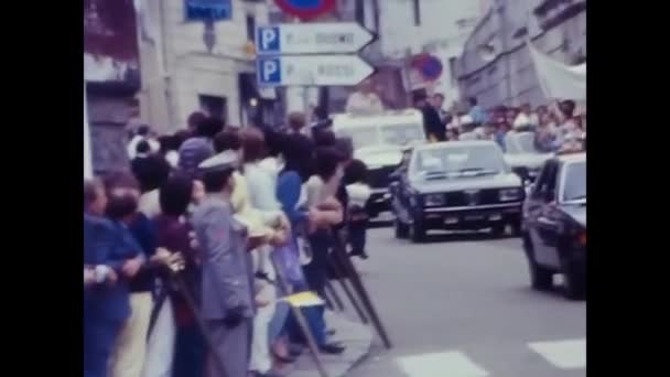 Palermo Sicily May 1970 Pope Passing His Escort Faithful Sicily — Stock Video