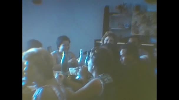 Palermo Italy June 1970 Typical Sicilian Family Lunch 70S — Stock Video
