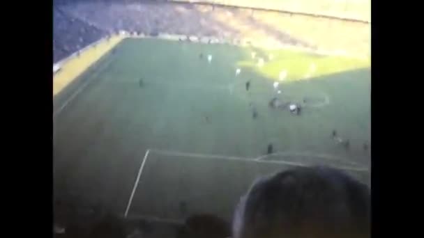 Мадрид Испания Июнь 1970 Чемпионат Мира Футболу Испания Стадионе Болельщиками — стоковое видео