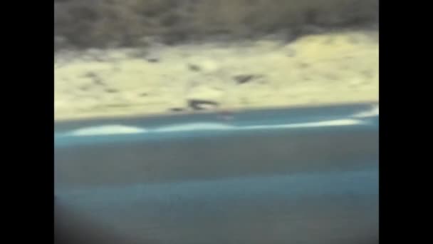 Madrid Španělsko Červen 1970 Motorový Člun Pohybuje Rychle Vodě Letech — Stock video