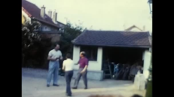 Rennes France May 1970 French People Leisure Garden 70S — Stock Video