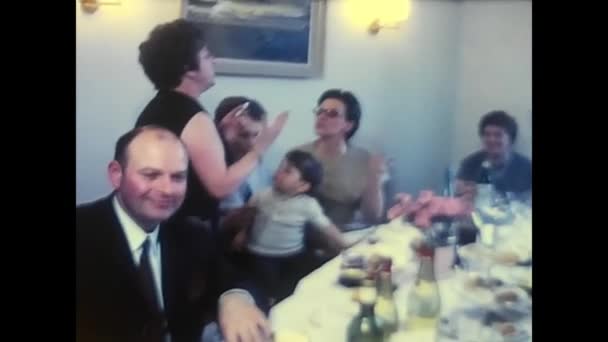 Lyon Franz Februar 1970 Hochzeitssprüche Restaurant Frankreich Den 70Er Jahren — Stockvideo