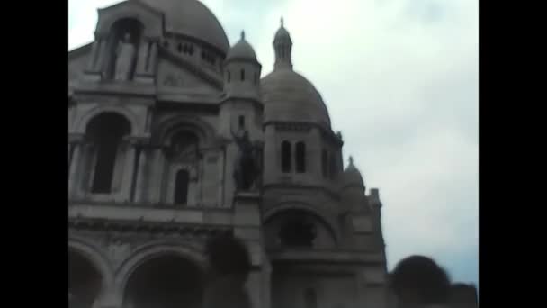 Parigi France May 1970 70年代法国圣心大教堂 — 图库视频影像