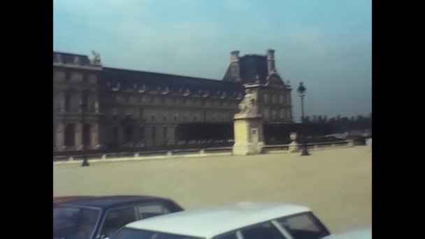 Parigi Franciaország 1970 Május Kilátás Louvre Múzeumra Években — Stock videók