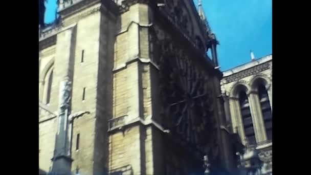 Parigi Francie Květen 1970 Katedrála Notre Dame Francii Letech — Stock video