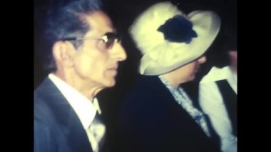 palermo, italy december 1970: bride and groom in church for wedding anniversaries in the 70s