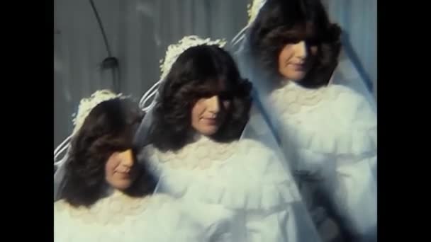 Messina Ιταλία Δεκέμβριος 1980 Βίντεο Εφέ Μιας Νύφης Στη Δεκαετία — Αρχείο Βίντεο