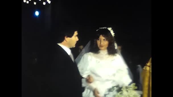 Messina Italy December 1980 Couple Takes Communion Getting Married Church — Stock Video