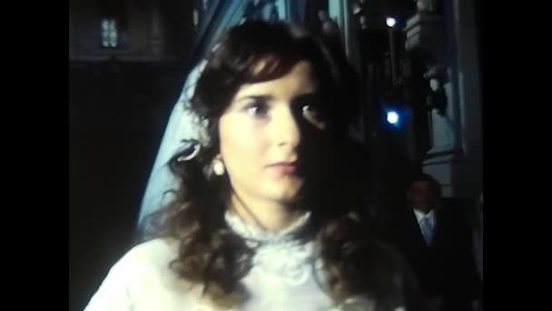 Palermo Włochy Grudzień 1980 Panna Młoda Pan Młody Podczas Ceremonii — Wideo stockowe