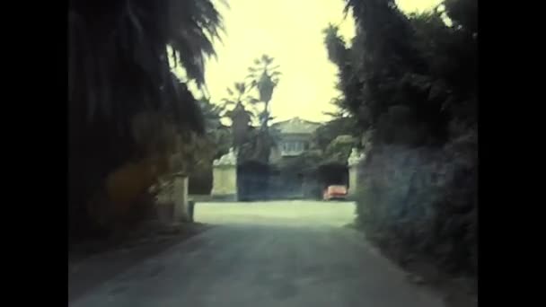 Palermo Italy December 1980 Bride Groom Arrive Car Park 80S — Video Stock