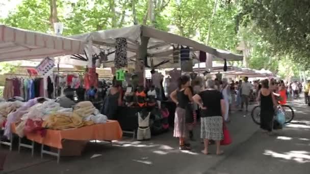 Terni Italy July 2023 Video Footage People Market Shopping Street — 图库视频影像