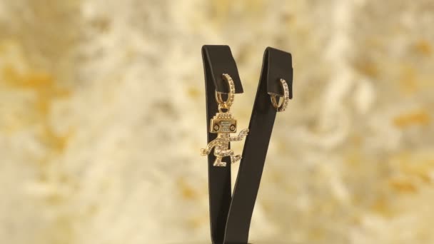 Luxury Gold Diamond Jewelery — Vídeos de Stock