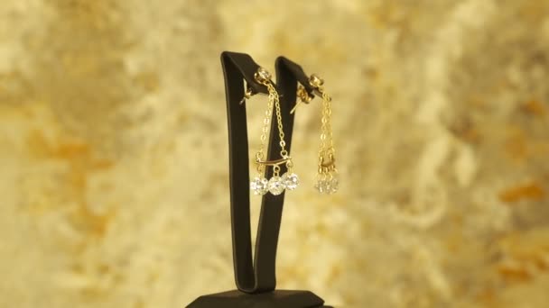 Luxury Gold Diamond Jewelery — 图库视频影像