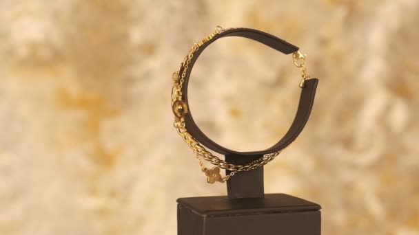 Ouro Luxo Jóias Diamante — Vídeo de Stock