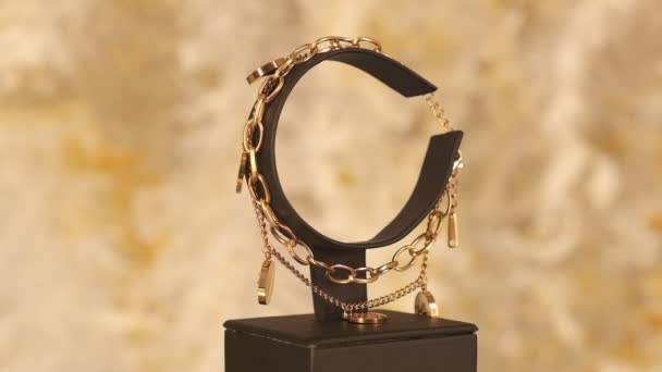 Luksusowe Złoto Biżuteria Diamentowa — Wideo stockowe