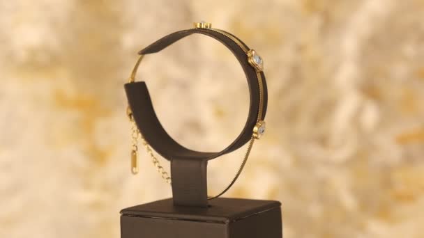 奢侈的黄金和钻石首饰 — 图库视频影像