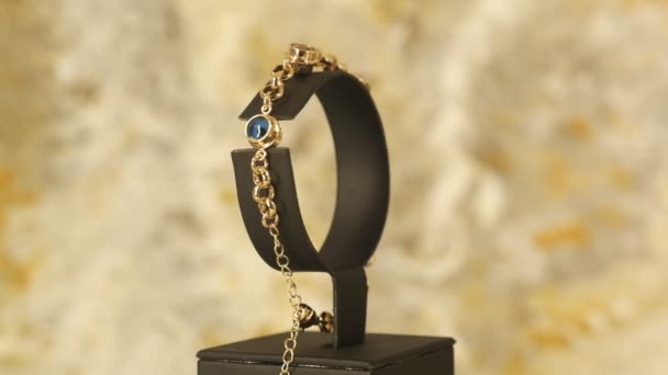 奢侈的黄金和钻石首饰 — 图库视频影像