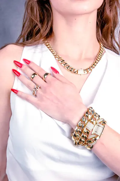 Luksusowe Złoto Biżuteria Diamentowa — Zdjęcie stockowe