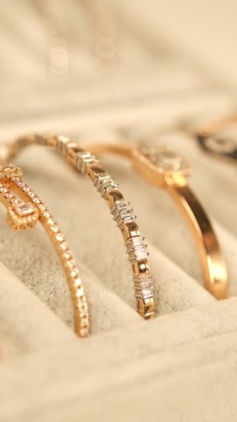 Joyas Oro Diamantes Lujo — Vídeos de Stock
