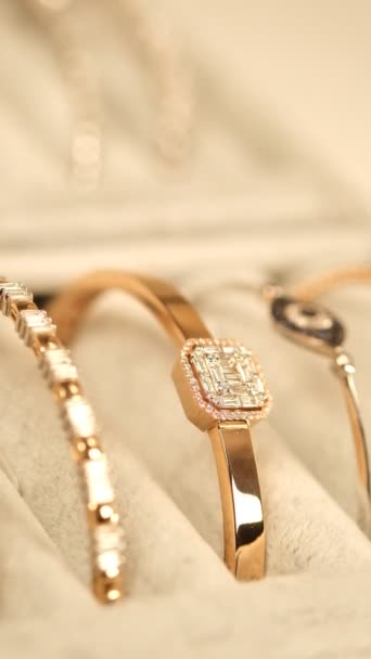 Ouro Luxo Jóias Diamante — Vídeo de Stock