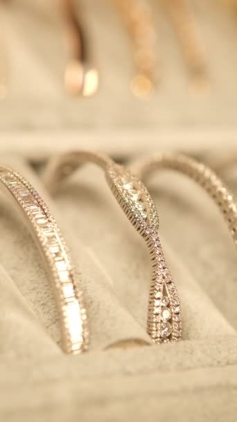 Luksusowe Złoto Biżuteria Diamentowa — Wideo stockowe