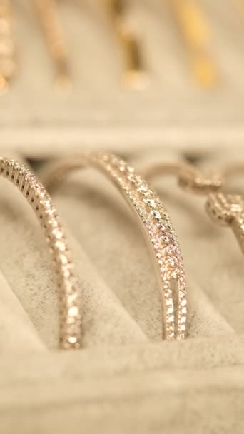 Luxury Gold Diamond Jewelery — Stock Video