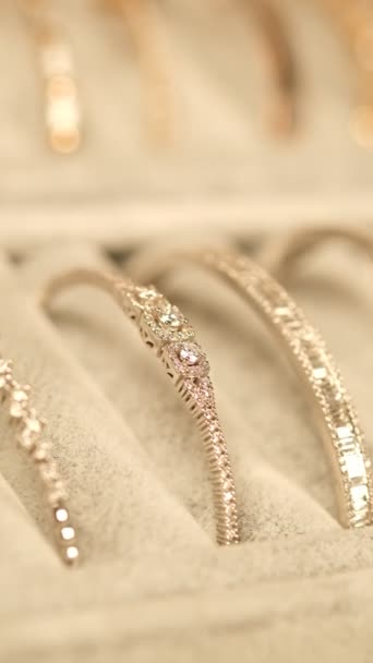 Luxury Gold Diamond Jewelery — Stock video