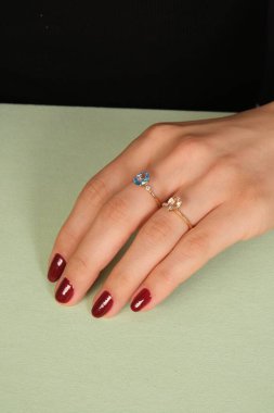 Zarif mücevherler, değerli taşlar takılmış mücevherler.. 