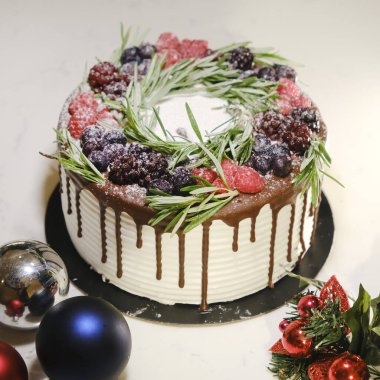 Lezzetli noel pastası, yeni yıl pastası. 