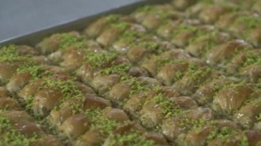 Geleneksel hindistancevizli tatlı baklavası. Ev yapımı fındıklı ve ballı baklava..