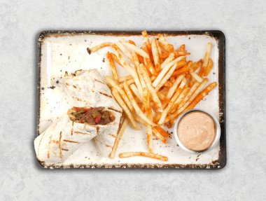 Lezzetli et eti, Türk kebap, sandviç dürümü.